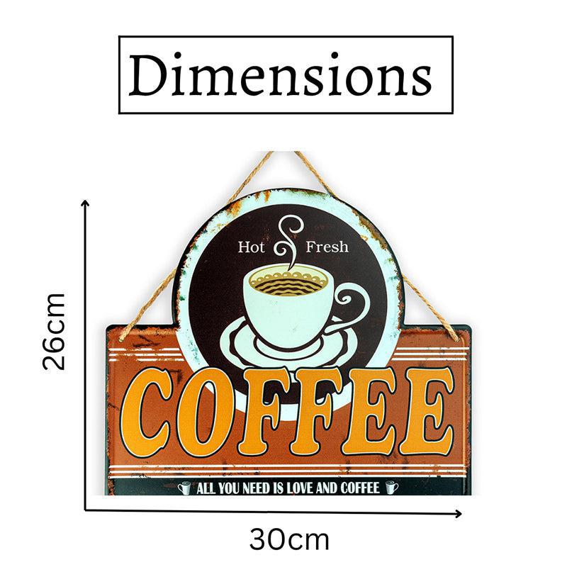 All You Need Is Love & Coffee Retro Metal Wall Accent media 5