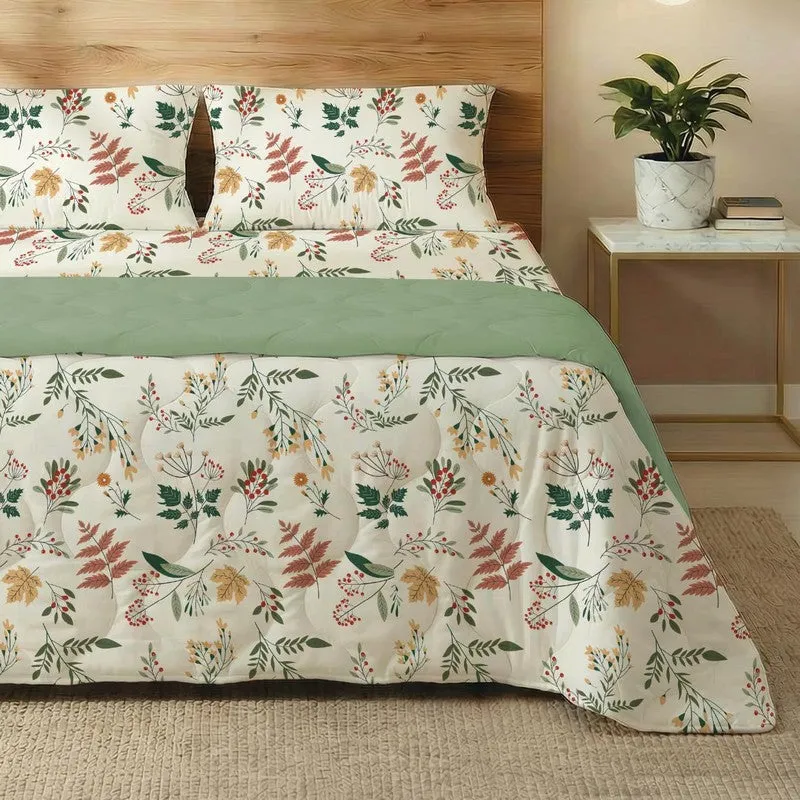 Urban Space Floral Multicolor Glace Cotton,Microfiber Bedding Set (200 TC) - Four Piece Set media 3