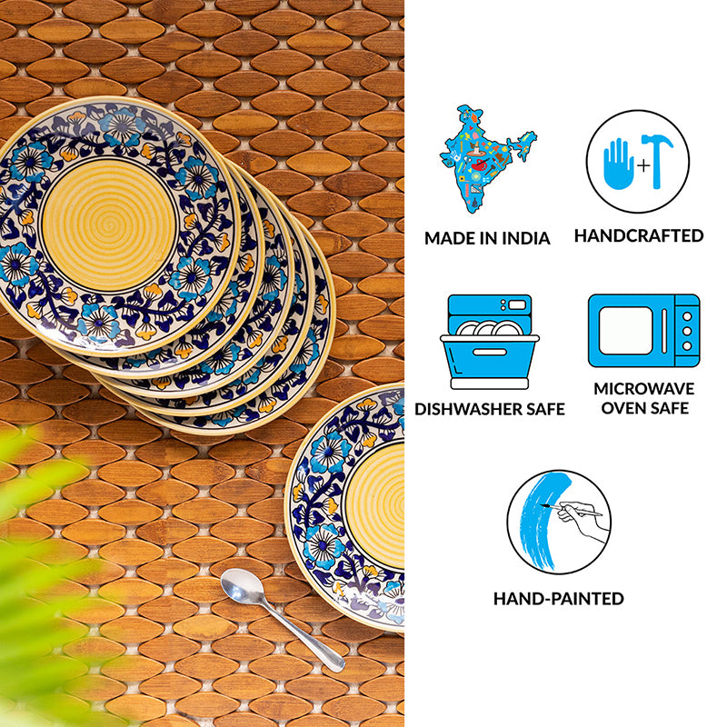 Indigo Garden Ceramic Quarter Plate - Set Of Six media 5