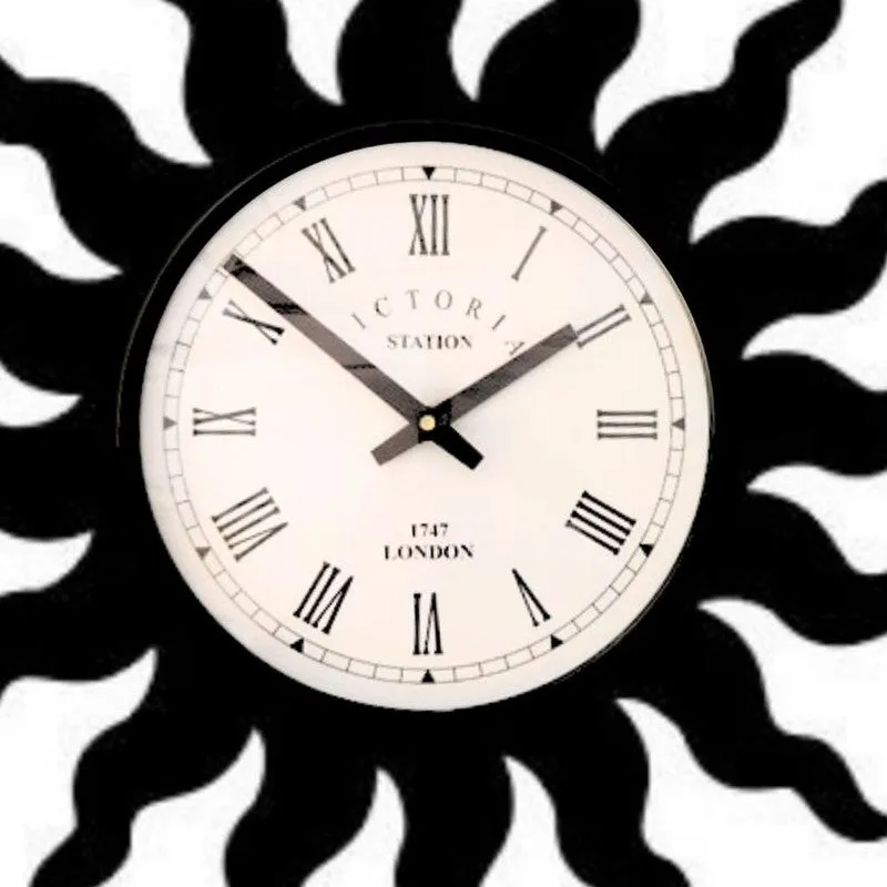 Sun Steel Analog Wall Clock - Black media 5