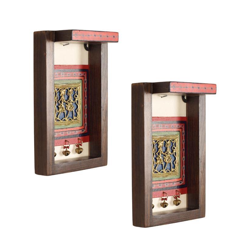 Ethnic Mara Wall Accent Wooden & Brass Wall Accent - Set Of Two media 4
