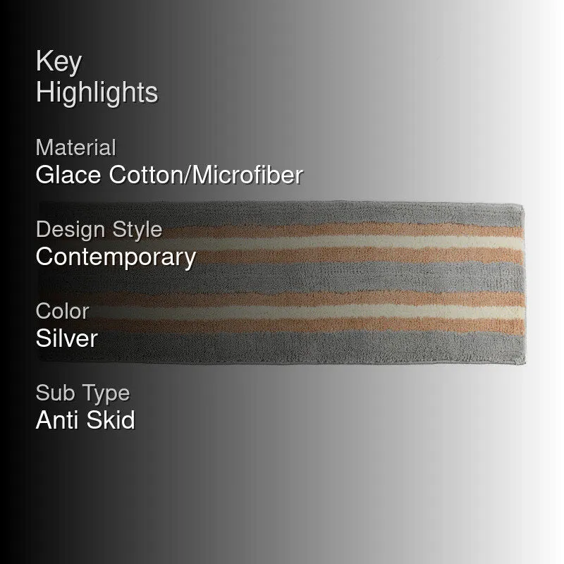 Striata Micro Fiber Runner Rug - Grey media 2