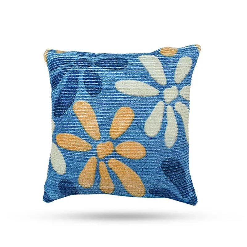 FloralGrace Cushion Cover - Blue, Yellow media 3
