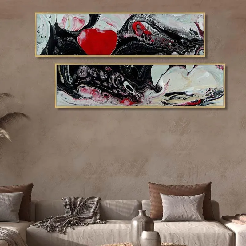Marbling Patterns Canvas Wall Art - Set Of Two media 3