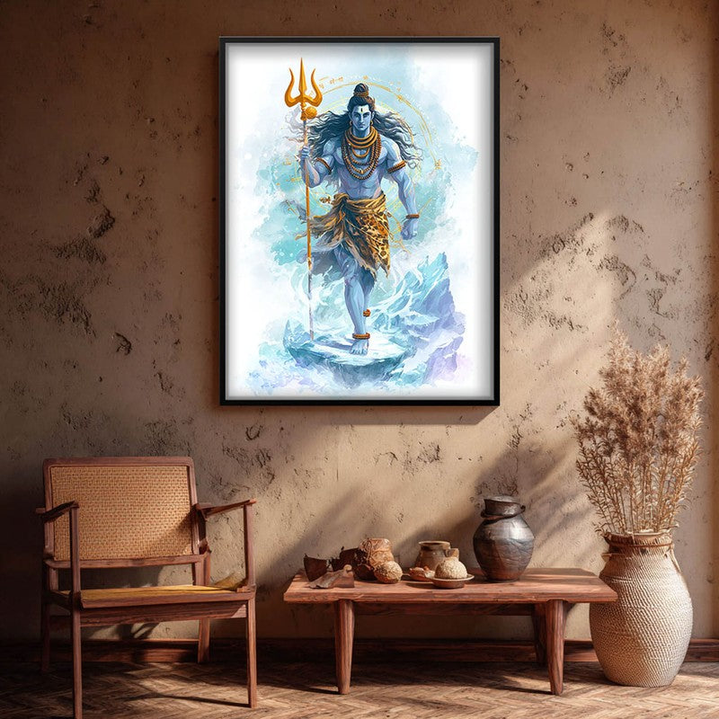 Mahadev with Trishul Divine III Archival Paper Wall Art