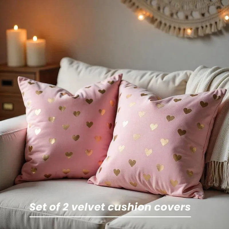 Urban Space Romantic Metallic Pink Polyester Cushion Covers - Set Of Two media 3