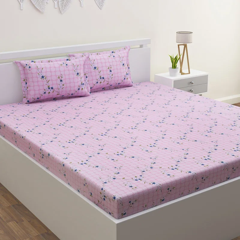 Astha Printed Cotton Bedsheet - 300 TC media 1