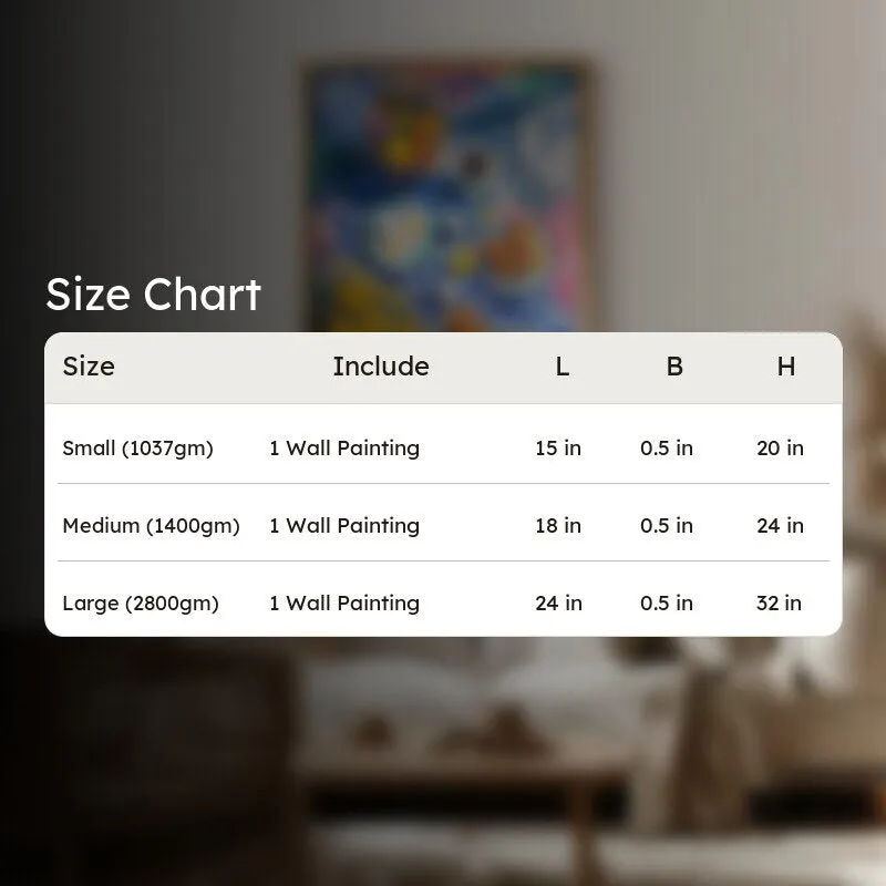 Blue Tableau Canvas Wall Painting - Brown Frame media 10