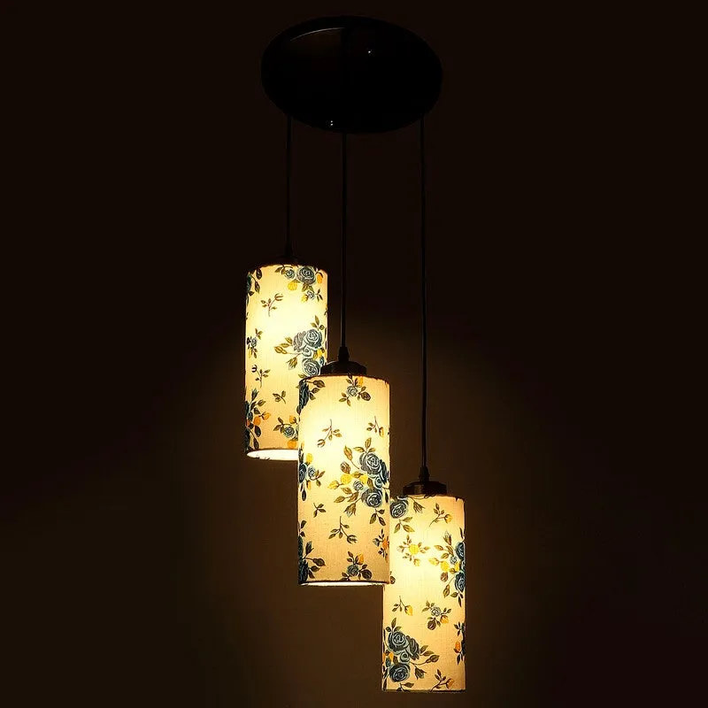 Cylentra Triple Metal Ceiling Lamp - White & Blue media 6