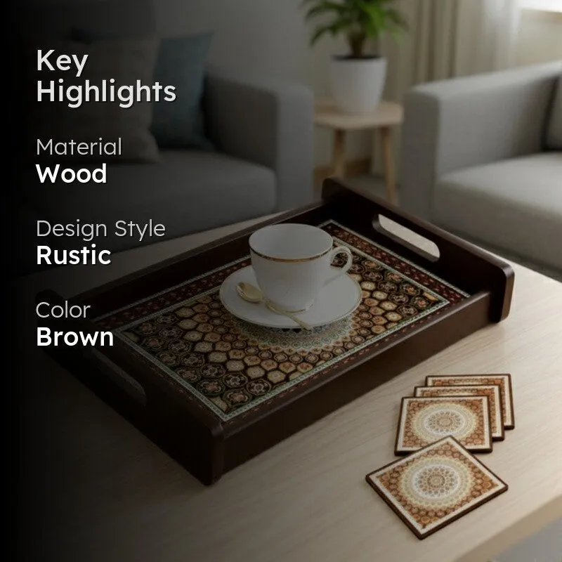 DecoDine Serving Tray with 4 Coasters - Five Piece Set media 2