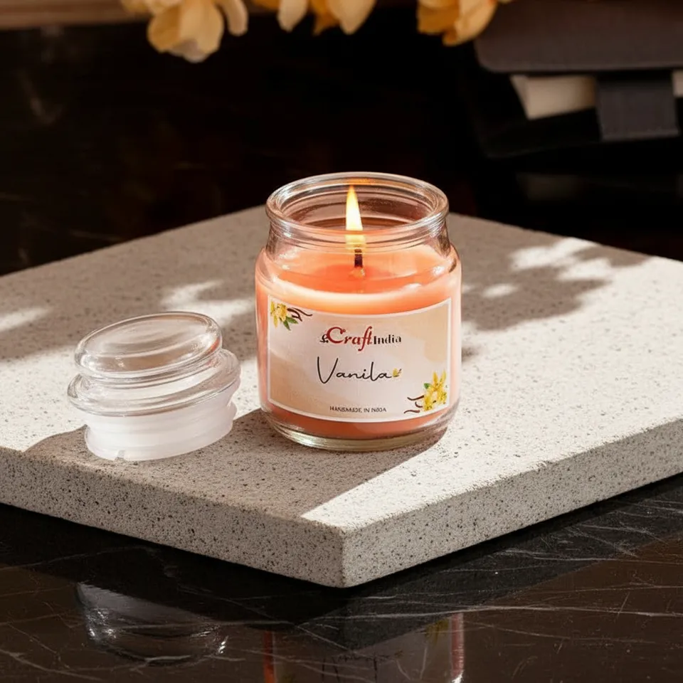 Nithya Vanilla Scented Jar Candle media 1