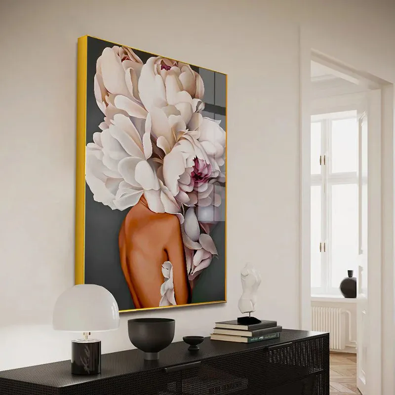 Garden Coronet Floral Canvas Wall Art With Frame - Gold media 4