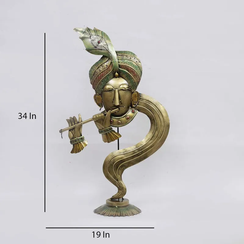 Divine Krishna with Flute Showpiece media 6