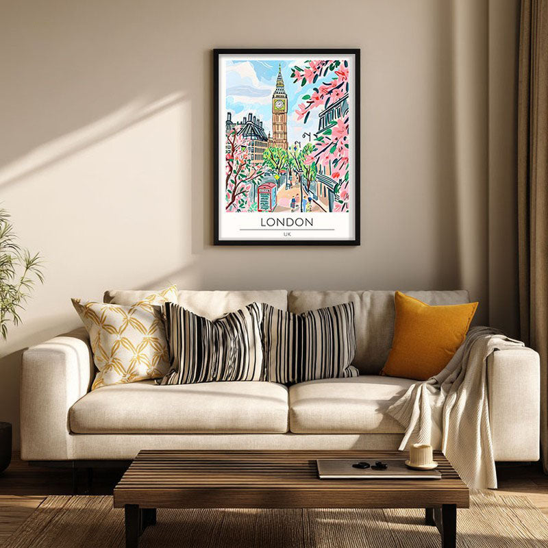 Vintage London Framed Canvas Wall Painting