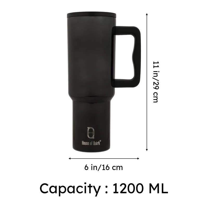 TerraTone Stainless Steel Tumbler (1200 ML) - Black media 10