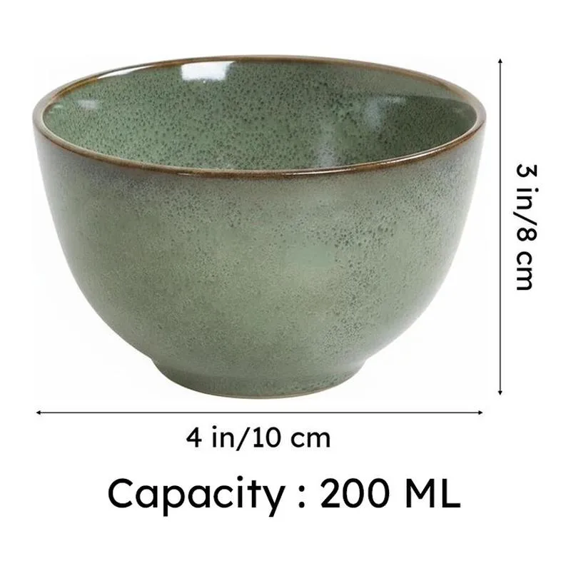 LuxeServe Snack Bowls (Olive Green,200 mL Each) - Set Of Six media 7