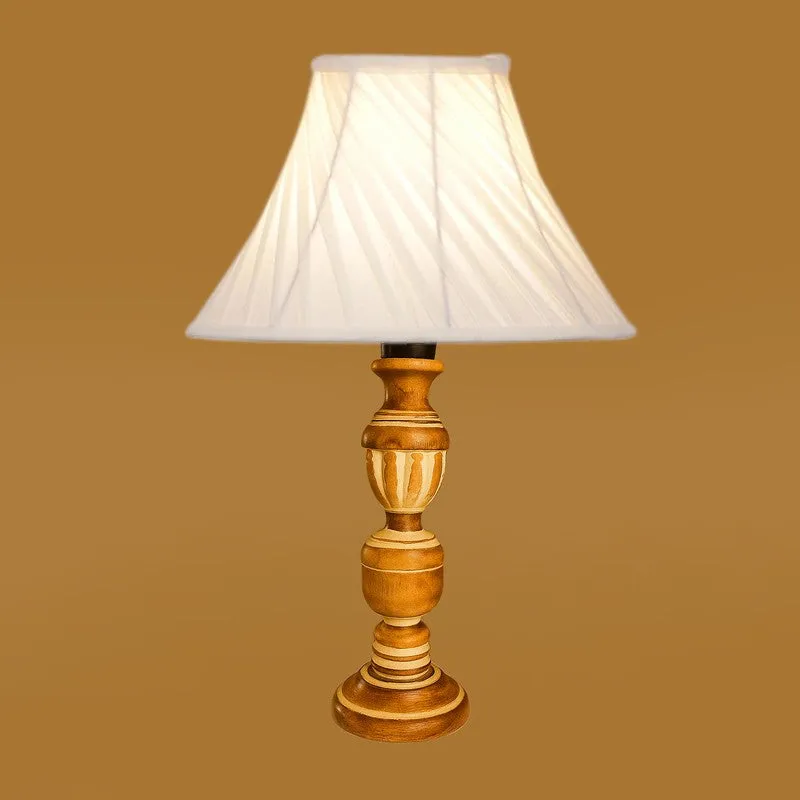 Zenrae Pleatrix Wooden Table Lamp - Ivory media 6