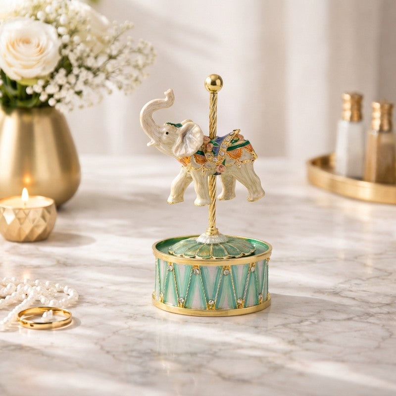 Silver Royal Elephant 24K Gold Plated Mild Steel Showpiece