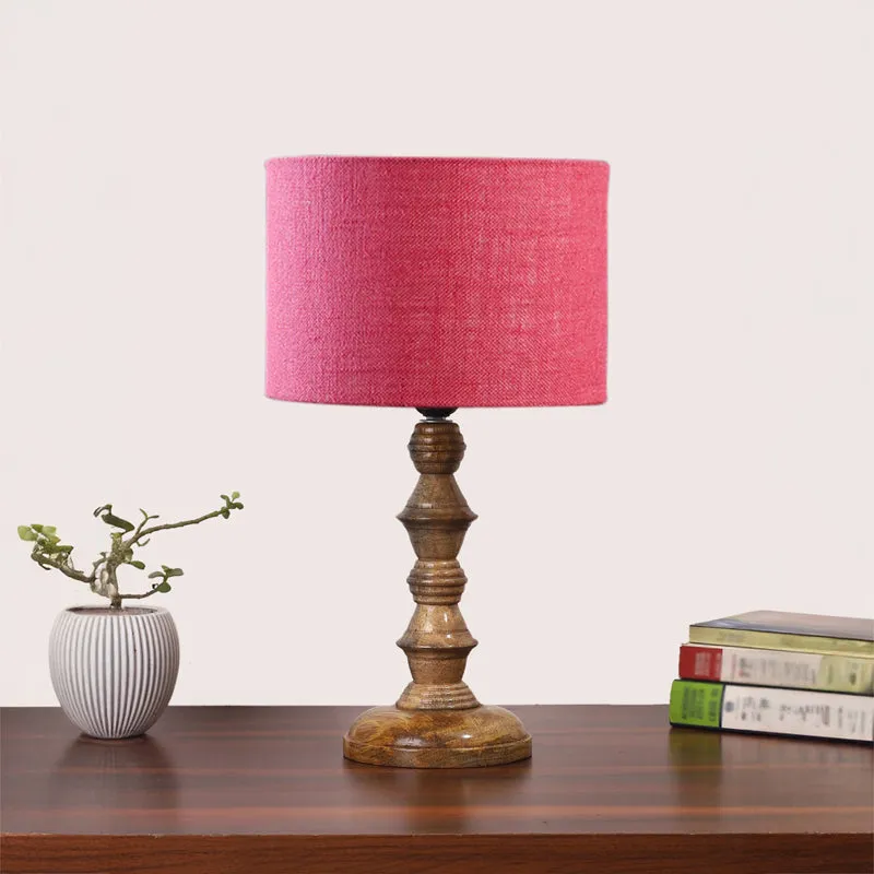 Sienna I Timber Wooden Table Lamp - Pink,Brown media 3