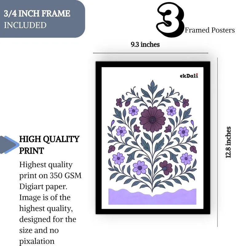 Royal Botanica Paper Wall Painting With Frame - Black media 9