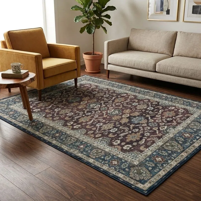 Regal Weave Velvet Rectangle Anti-Skid Carpet - 6