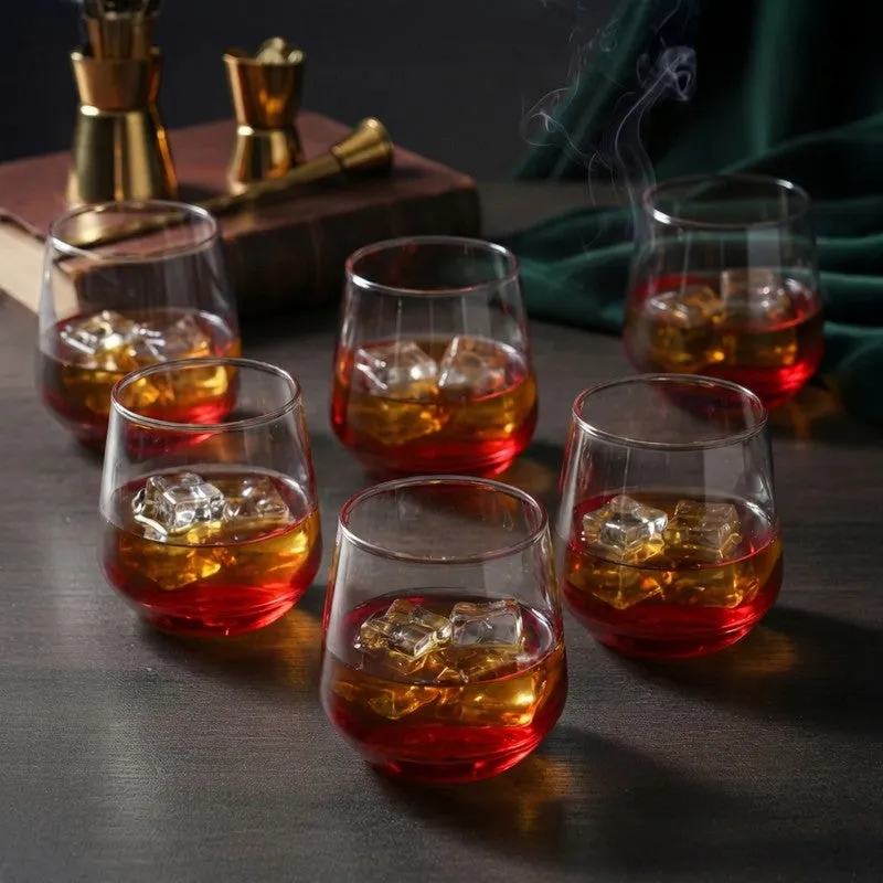 Orange Bohemia Crystal Ombre Red  Whiskey Glasses (400 mL) - Set of Six media 1