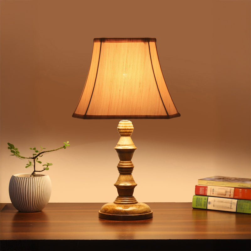 Allume I Timber Wooden Table Lamp - Beige,Brown