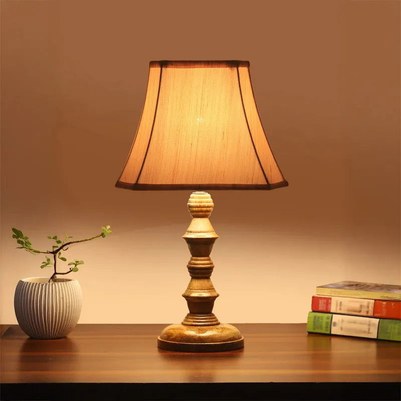 Allume I Timber Wooden Table Lamp - Beige,Brown media 1