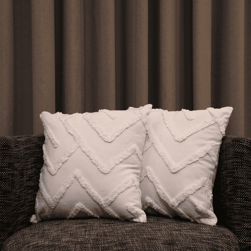 Cushy Peaks Tufted Cushion Cover (Ivory) - Set Of Two