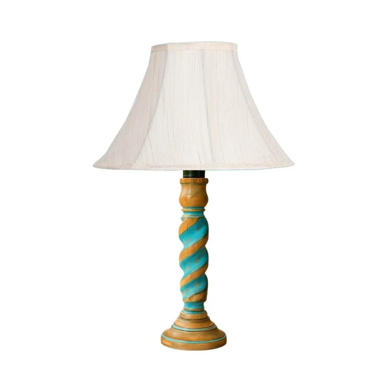 Elara Kairo Wooden Table Lamp - OffWhite media 5