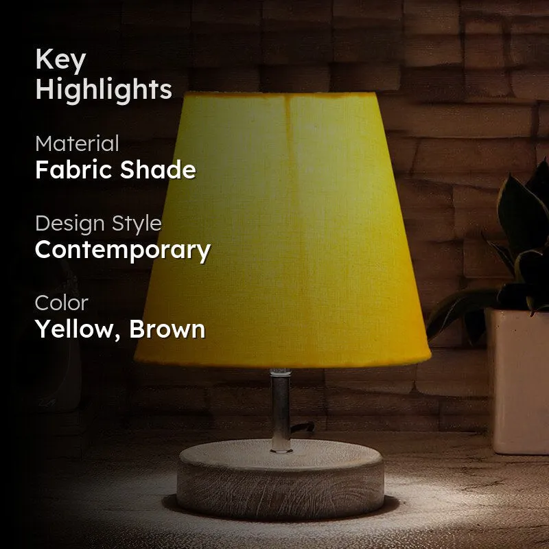 Renvo Fabric Table Lamp - Yellow,Brown media 2