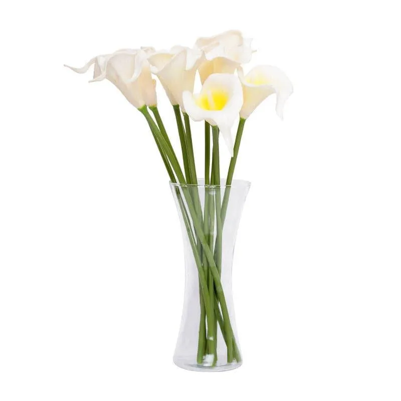 Faux Calla Lily Bunch With Vase (White) - Set Of Ten media 3