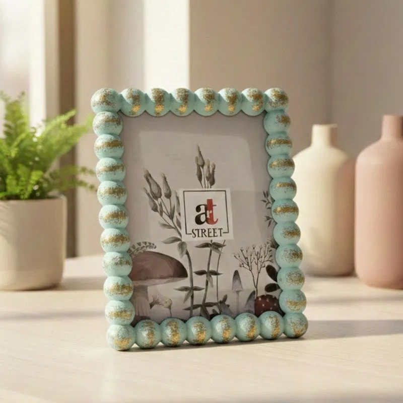 Elegant Gold Beaded MDF Photo Frame - Blue media 3