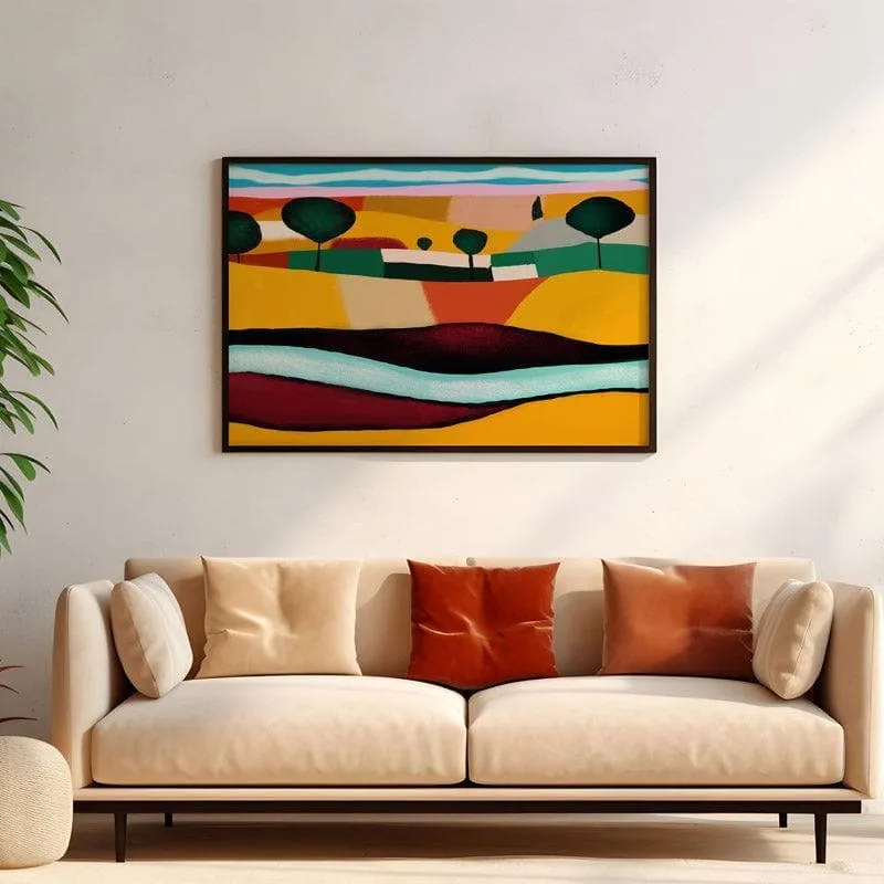 Painting Of Riverruns Canvas Wall Painting - Black Frame media 4