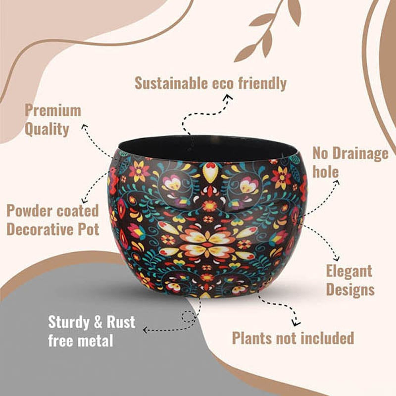 Amidona Ethnic Handcrafted Planter - Set Of Three media 5