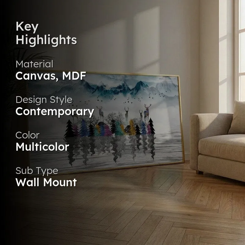 Twilight Peaks Canvas Wall Painting With Frame media 2