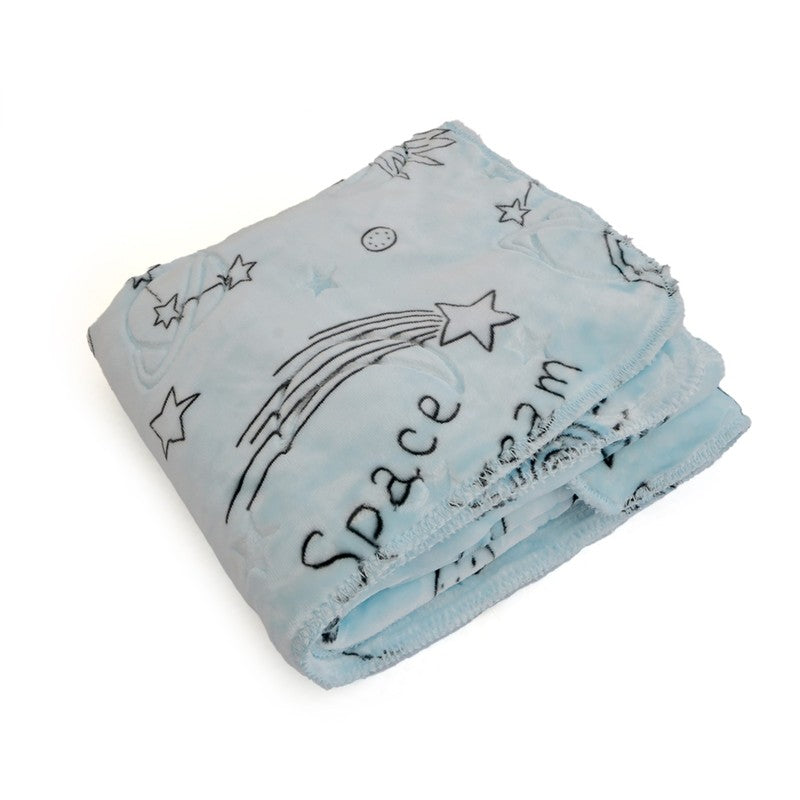 Stellio Cartoon Woolen Kids  Blanket (Blue) - 350 GSM media 3