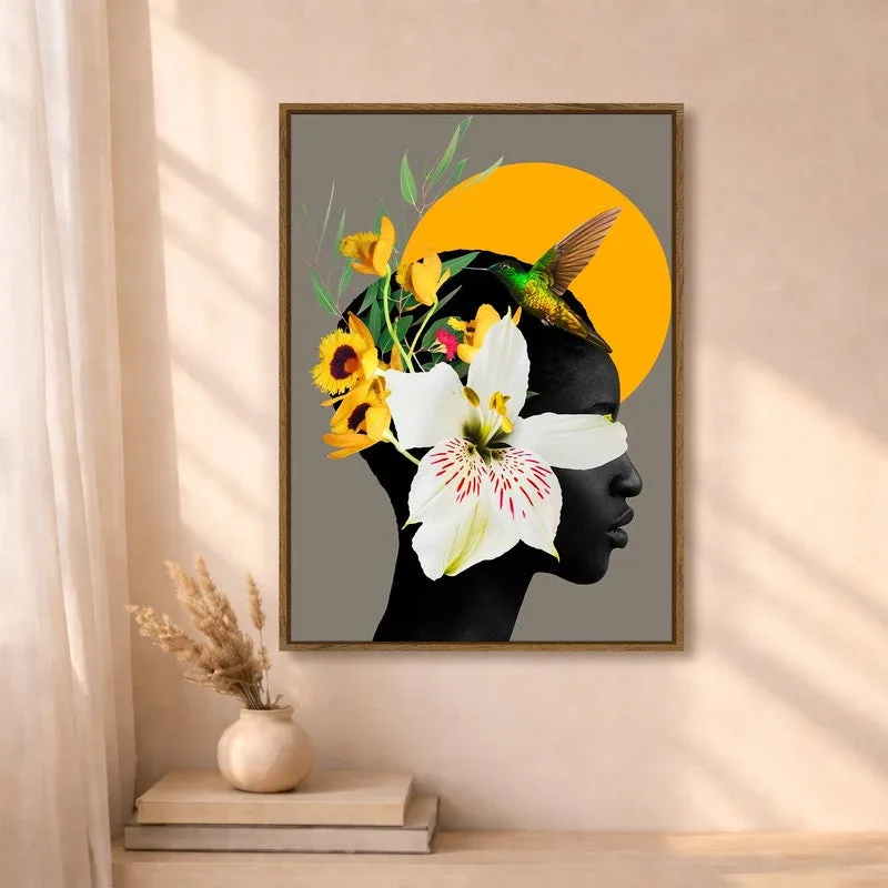 Bloom Silhouette Canvas Wall Art With Frame media 4