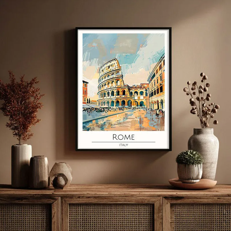 Vintage Coliseum Framed Canvas Wall Painting media 3