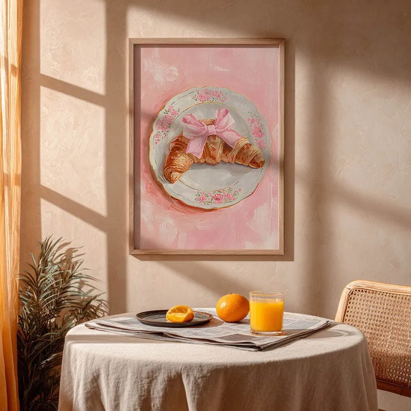 Croissant Bow Archival Canvas Wall Art - Brown media 4