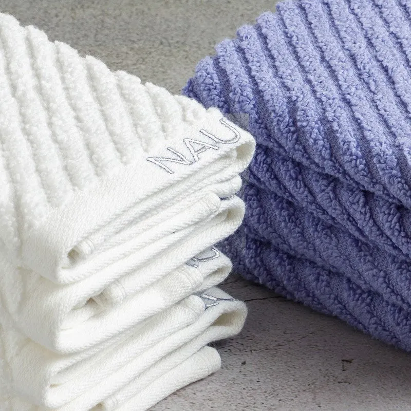 Nautica Riviera Soft Cotton Hand & Face Towel (White & Blue) - Set Of Eight media 5
