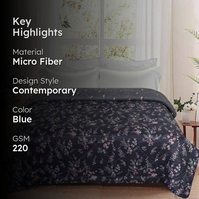 Adora Floral Cotton Reversible Comforter - 220 GSM media 2