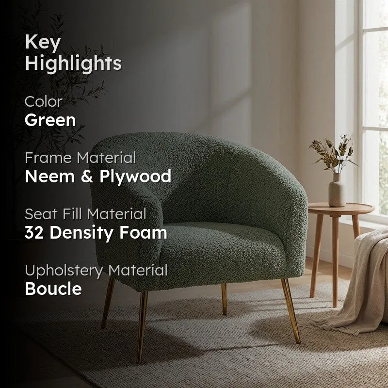Stylo Neem Wood Accent Chair - Green media 2