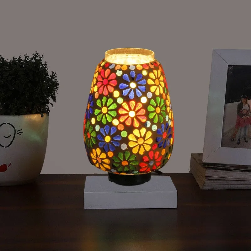 Prismoria Glass Table Lamp With Wooden Base - Multicolor media 3