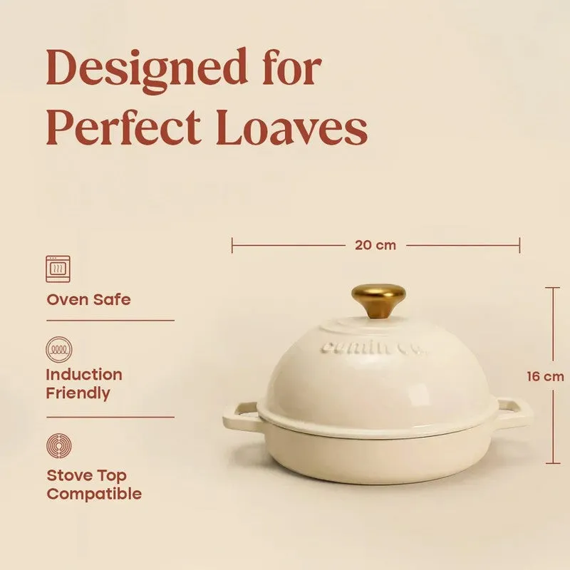 Cumin Co Enamel Cast Iron Bread Oven (White) - 1000 mL media 12