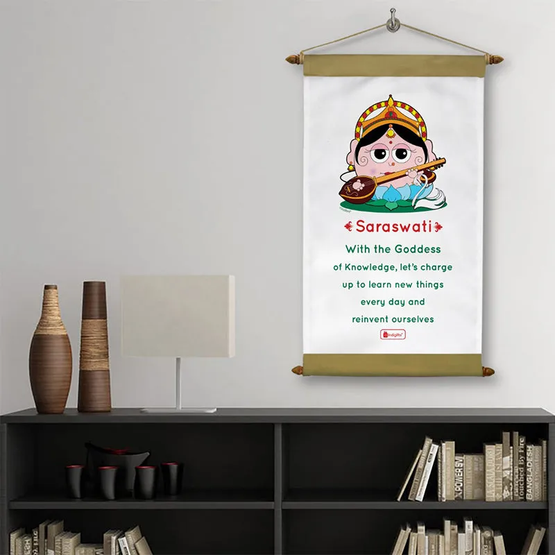 Whimsy Cute Saraswati Motivational Canvas Wall Accent media 1
