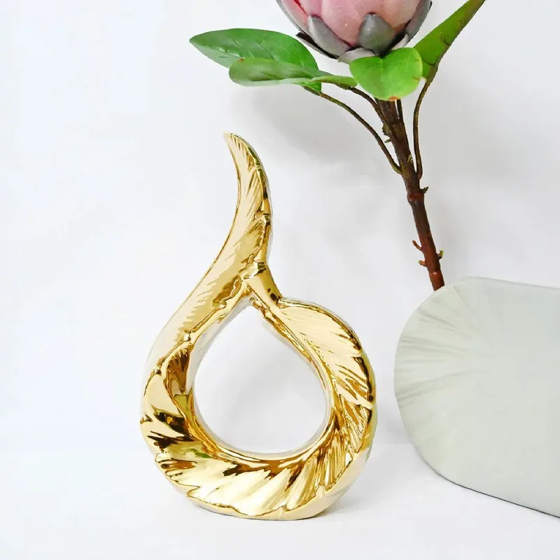 Zynera Emerald Curve Decorative Showpiece - Gold media 5