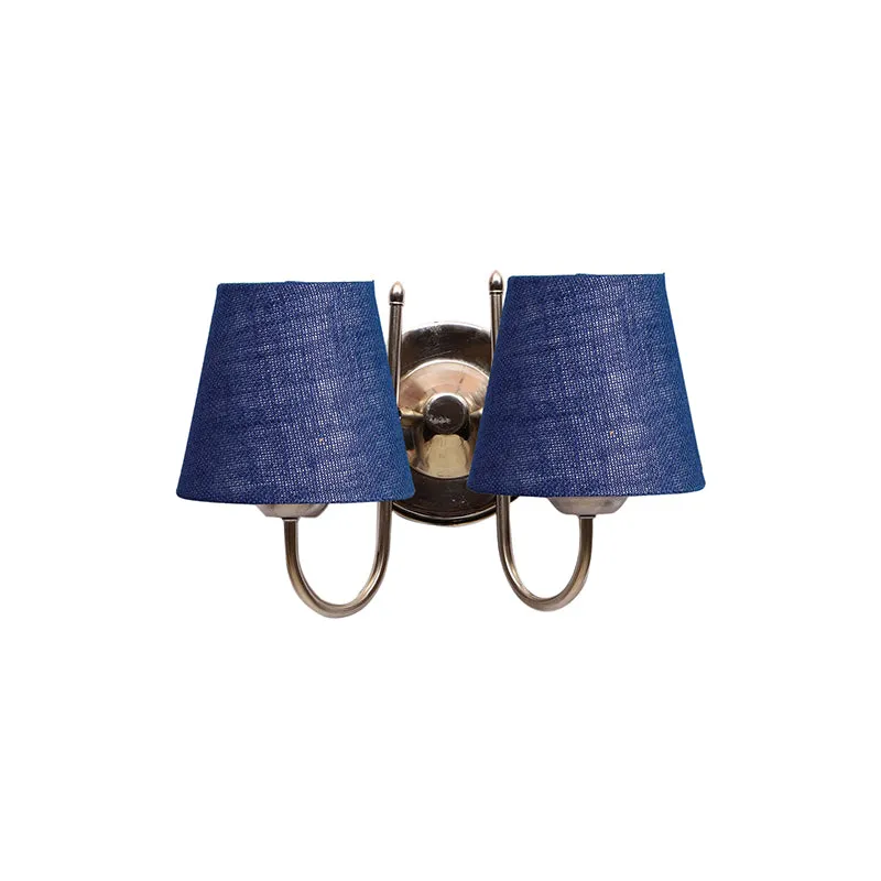 Veda Duo Conical Fabric & Metal Wall Lamp - Blue media 3