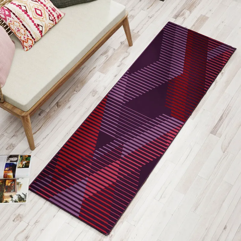 Calista Geometric Micro Fiber Runner Rug - Purple media 1