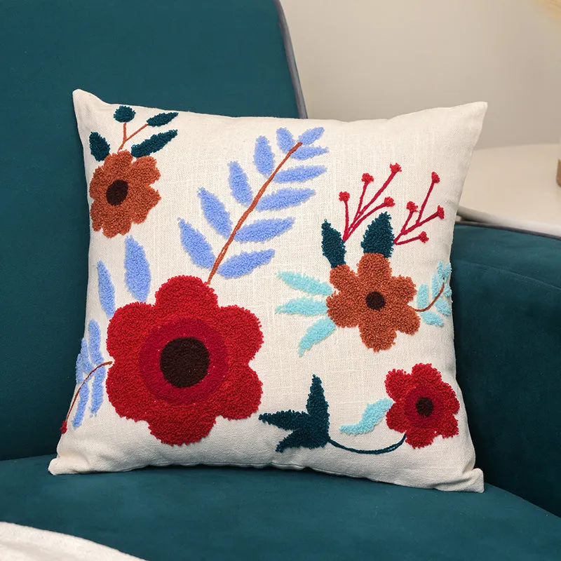 Poppy Plush Embroidered Cushion Cover media 3